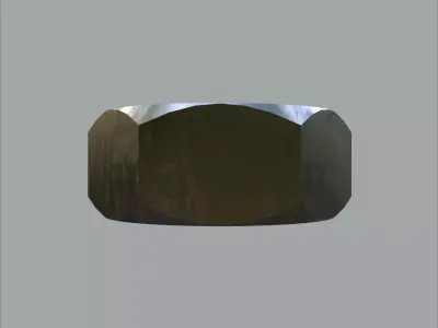Steel Stained M10 Hex Nut with PBR 4K Textures 3D model