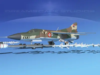 Mig-23 Fighter Syria 3D model