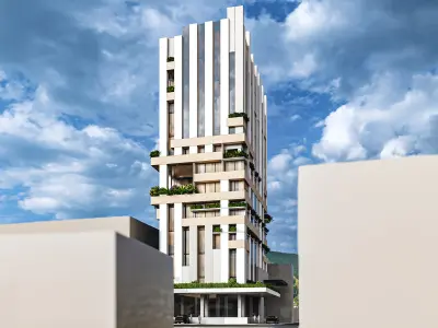 Modern high rise mixed used building 3D model