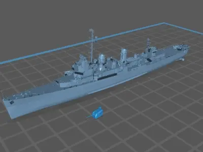 USS KIDD DESTROYER WARSHIP 3D MODEL 3D model