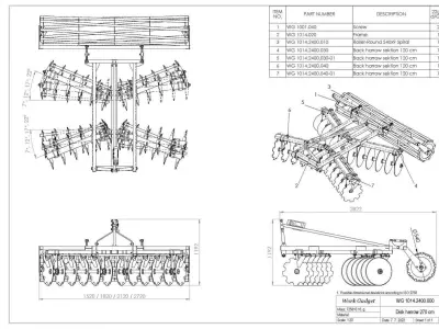 WG 1014 - Disc harrow 4 ni 1 3D model