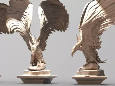 Hogwarts inspired Eagle statue 3  3D model