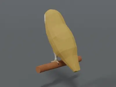 Low Poly Cartoon Barn Owl Low-poly 3D model