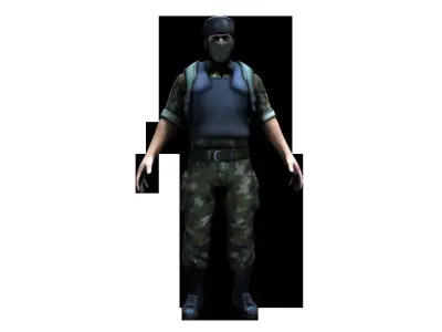 Soldier leather steering wheel cover Low-poly 3D model