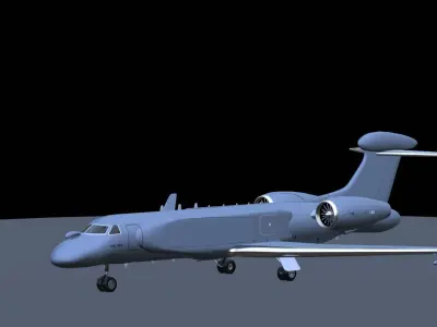 Gulfstream G550 CAEW a Special Missions Aircraft - SKY GUARDIAN Low-poly 3D model