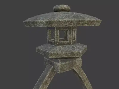 Japanese Stone Lantern 2 Low-poly 3D model