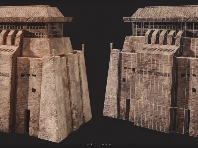 Jedha Central Building Low-poly 3D model