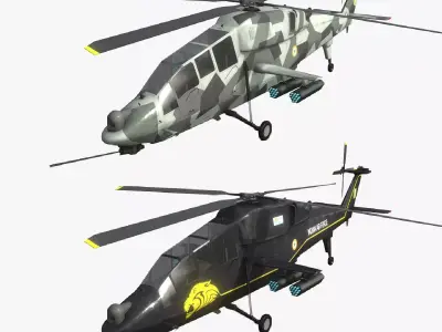 HAL Light Combat Helicopter LCH Low-poly 3D model