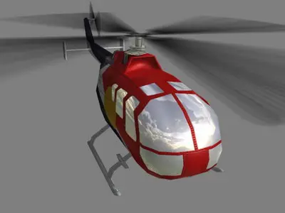 Bo105 V4 Helicoopter Low-poly 3D model