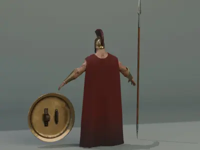 Spartan warrior Low-poly 3D model