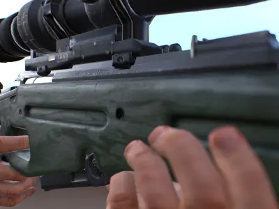 SV-98 Old Sniper Low-poly 3D model