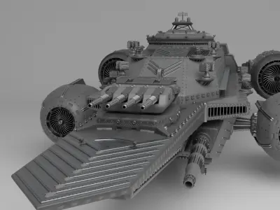 Sci Fi Flying Ship Free 3D model