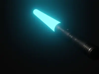 Blue Lightsaber Low-poly 3D model