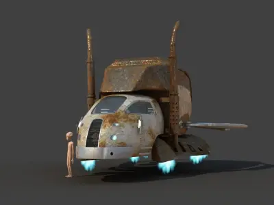 Futuristic Garbage Truck 3D model