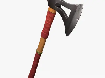 Stylized cartoon Axe  Low-poly 3D model