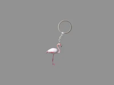 flamingo keychain collection of 9 3D model
