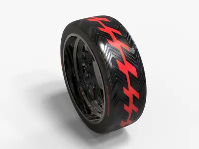 RC Car Wheel Tire V2 3D model