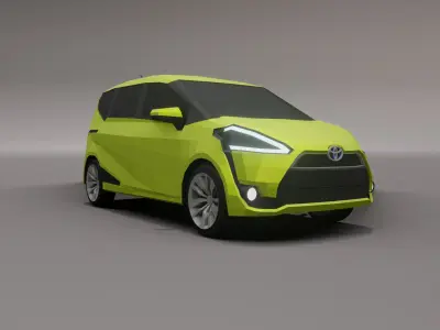 Toyota Sienta low poly 3D model