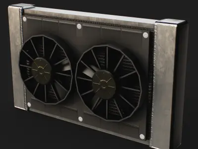 Engine Radiator Free low-poly 3D model