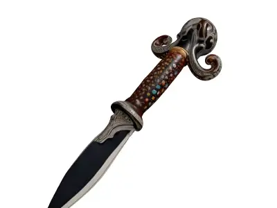 Ornate Kraken Fantasy Dagger 3D model