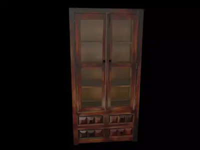 Wooden kitchen cabinets Free low-poly 3D model purchase
