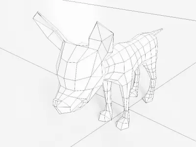 Street dog toon 3d model  Low-poly 3D model