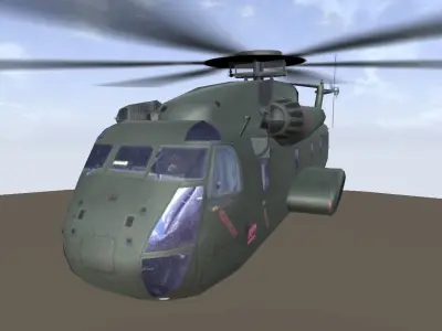 CH 53 Sea Stallion Sikorsky S-65 Helicopter 3d model Low-poly 3D model