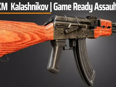 AKM KALASHNIKOV GAME READY ASSAULT RIFLE Low-poly 3D model