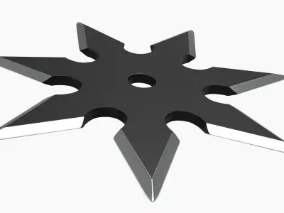 Shuriken ninja throwing knife 04 3D model
