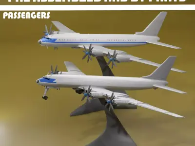Tupolev Tu-114 Rossiya PASSENGERS 3D print model
