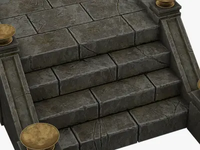 Castle Stairs Low-poly 3D model