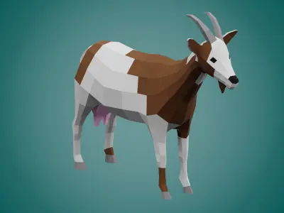 Stylized GOAT Low-poly 3D model
