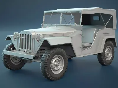 GAZ-67B Soviet Military Jeep High-Poly  3D model