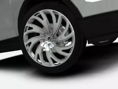 LUXXX LUX23 20inch Rim with Continental Sport Contact 5 Tyre Low-poly 3D model