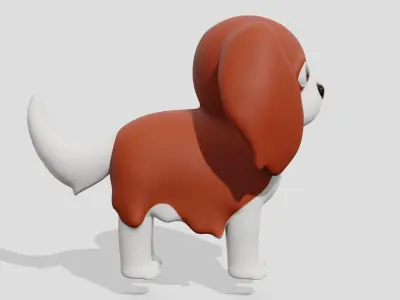 Cute dog  Cavalier King Charles Spaniel  3D model