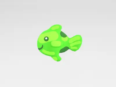 Gummi fish v1 001 Low-poly 3D model
