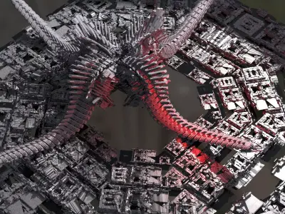 Robot Dino Spine Architecture 3D model