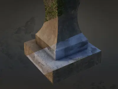 4 Japanese Shinto Stone Lanterns-Toro Lantern PBR-4 versions Low-poly 3D model