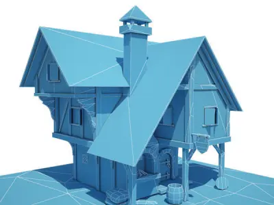 15 Medieval Buildings Model Pack Low-poly 3D model