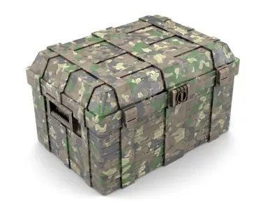 Khaki Military Case Low-poly 3D model