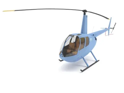 Helicopter Robinson R44 3D model