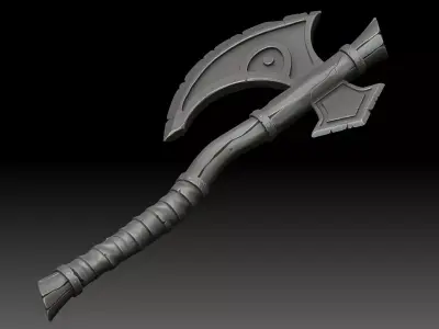 Stylized battle axe 3D model