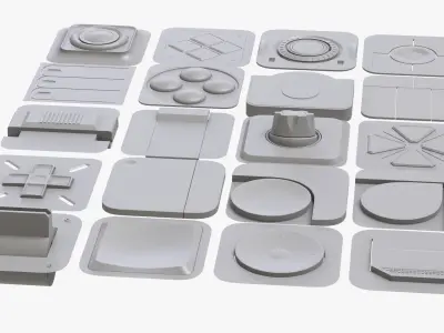 User Interface Buttons Kit Pack 2 3D model