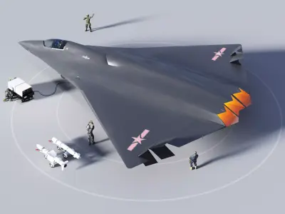 military aircraft Low-poly 3D model