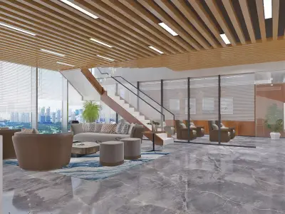 Modern Office Reception Area 3D model