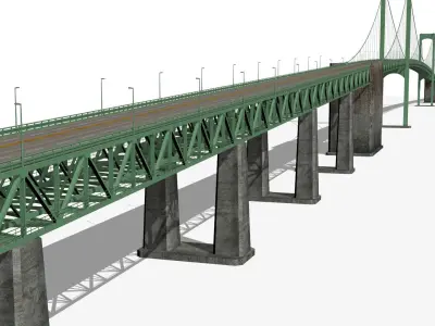 Walt Whitman Bridge Low-poly 3D model