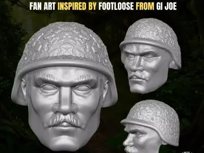 Jungle Specialist head for Action Figures 3D print model