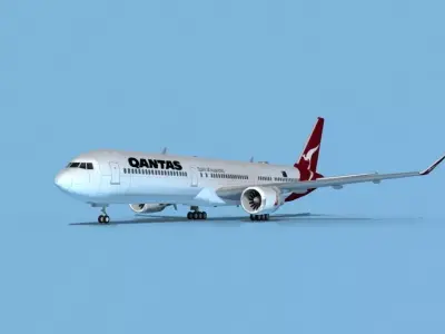 Boeing 767-400 Qantas 3D model