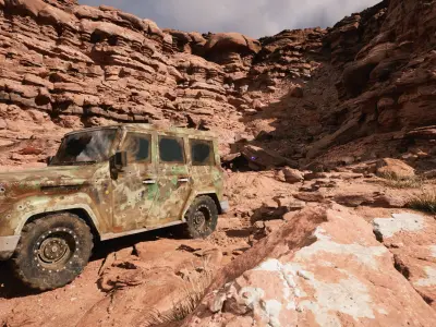 game ready low poly military jeep Low-poly 3D model