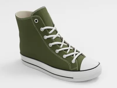Converse All Star Style Unisex - Shoe Green PBR Low-poly 3D model